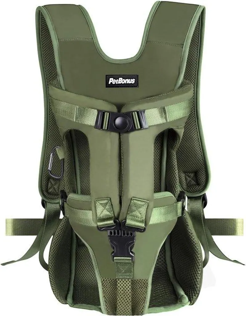 Panier transport chien M pour soulager vos bras - Sac portage vert