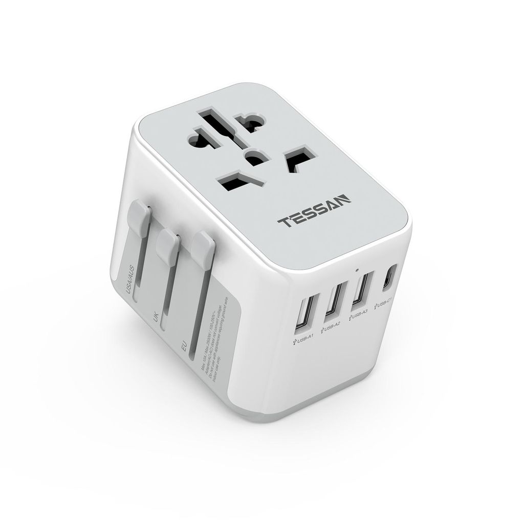 TESSAN Reiseadapter Weltweit Universal Reisestecker mit 3 Produktbild 