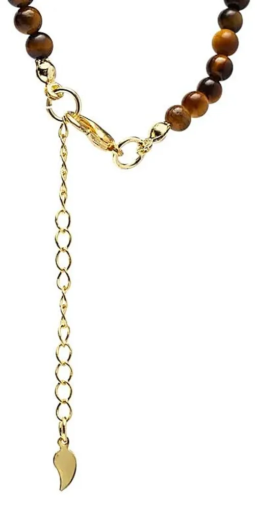 Collier en œil-de-tigre avec pendentif lune réglable - Lot de 2 pièces
