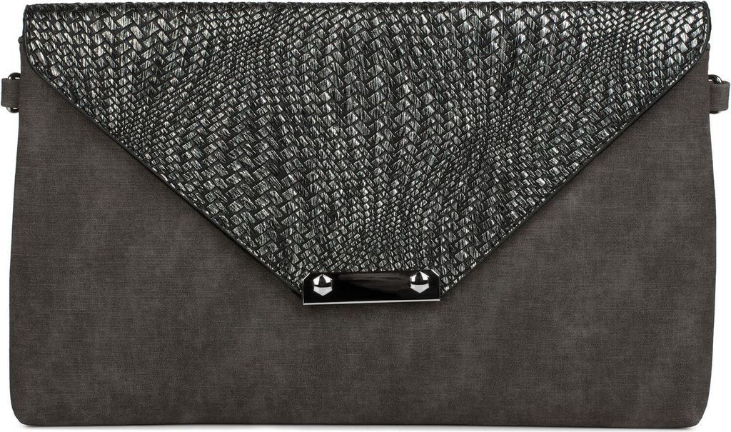 styleBREAKER Envelope Clutch Tasche mit Flecht Optik am Umschlag, Handschlaufe, Umhängegurt, Abendtasche, Damen 02012184