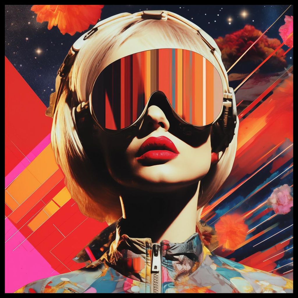 Poster 60x60cm Retrofuturistische Muse