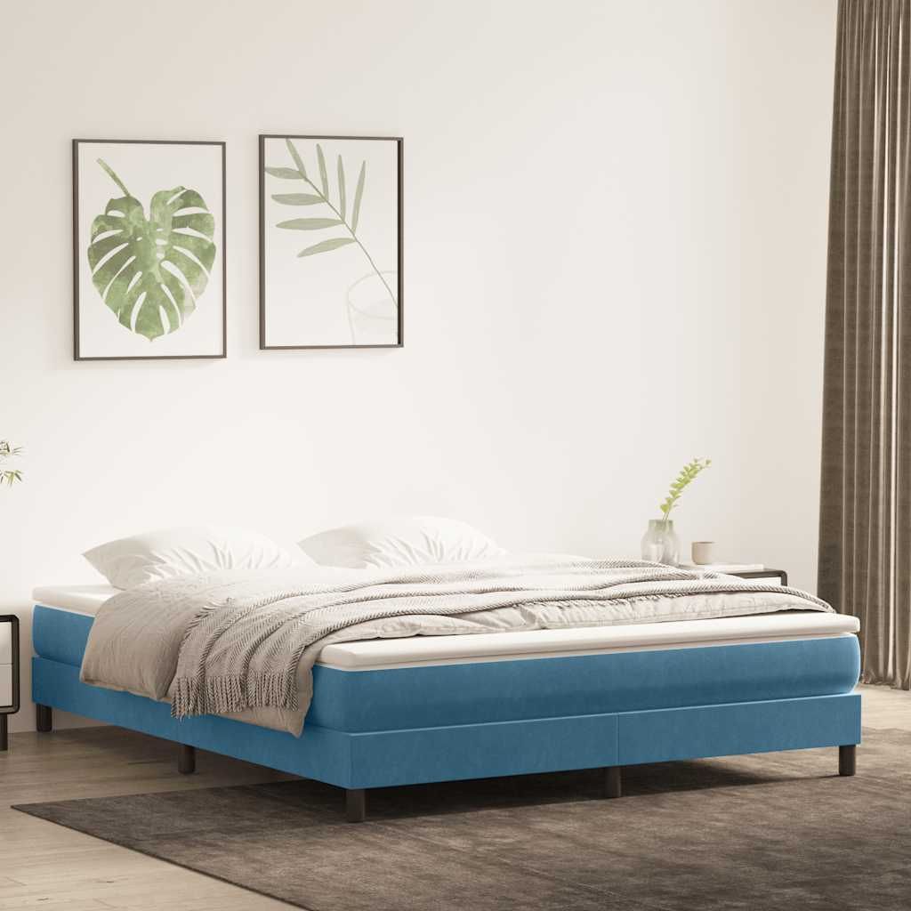 Langlebig Bettrahmen inkl. Lattenrost - Boxspringbett ohne Matratze Dunkelblau 180x220 cm Samt - Klassische Betten Octo8136787 1parcel