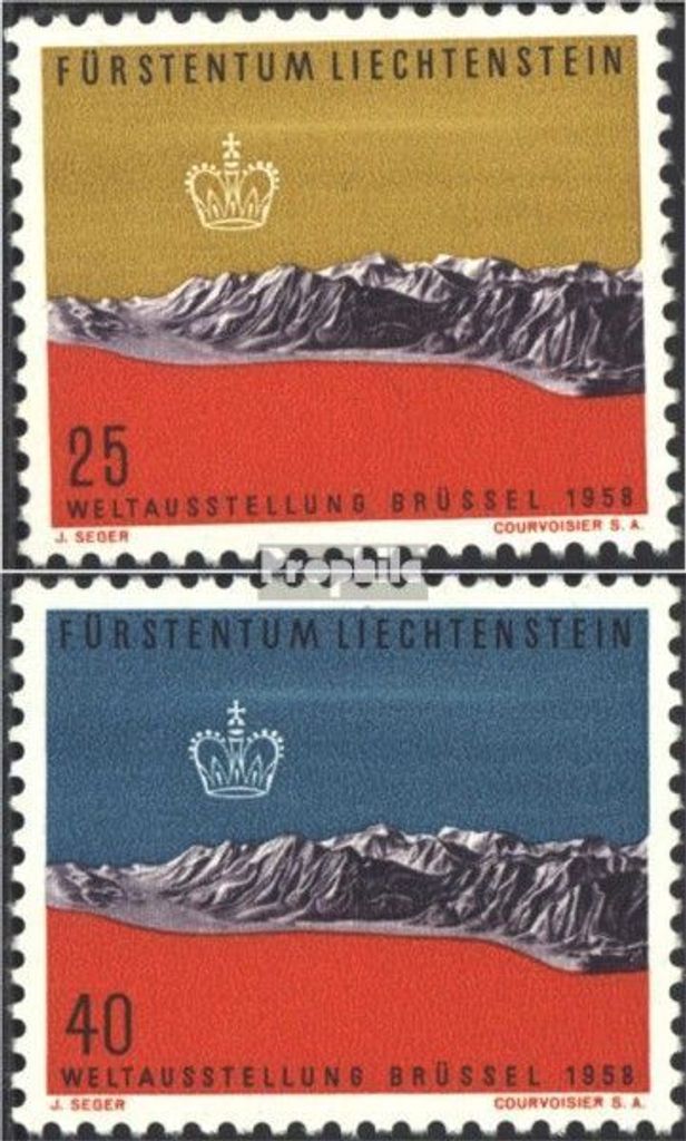 Briefmarken Liechtenstein 1958 Mi 369-370 (kompl.Ausg.) postfrisch Weltausstellung