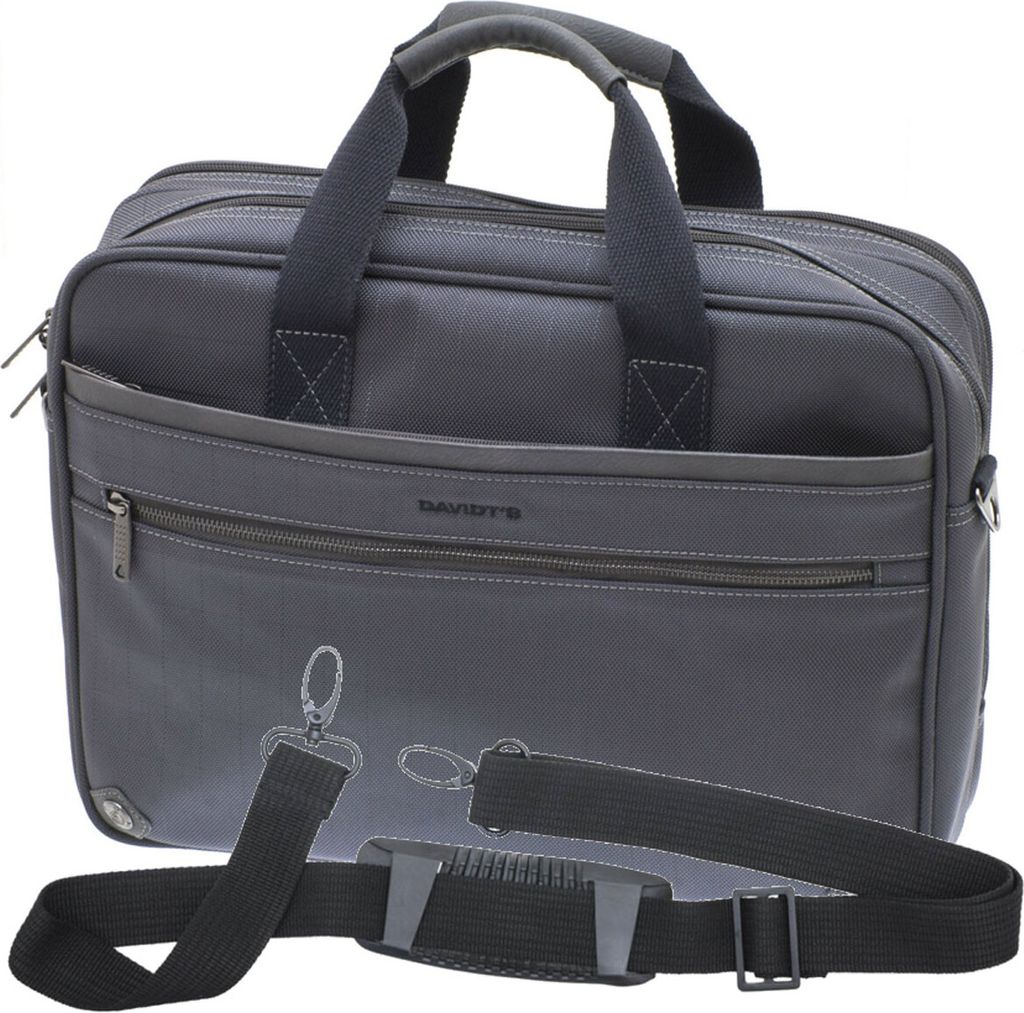 Akten Arbeits Umhänge Tasche 40 x30x11cm Groß Grau Anthrazit Davidts Bowatex
