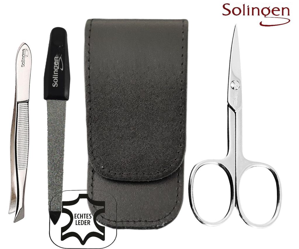 3-dielna manikúrová súprava Solingen s koženým puzdrom, Obrázok produktu 