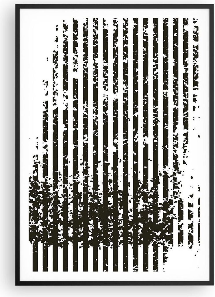 Gerahmtes Poster - Schwarzer Rahmen - Abstraktion Schwarz Gürtel - 70x100 cm - Wand Bild - Wanddeko - Wandbilder - Kunstposter - Wandposter - Bild...