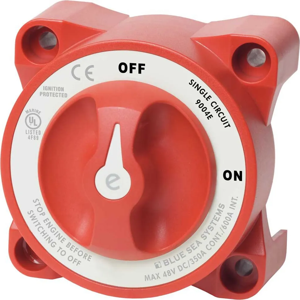 Blue Sea Systems E-Series Interrupteur de Batterie On/Off Rouge 350A