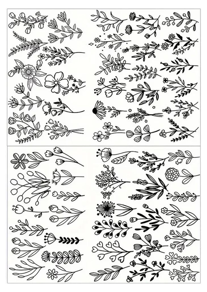 Blatt wasserlösliches Stickvlies, DIY-Stickpapier mit vorgedruckten Blumen-, Blätter- und Tiermotiven, Geschenk für Nähanfänger und -liebhaber