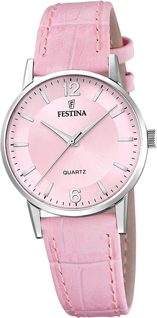 Montre en cuir rose D2UF20691/3 Festina Homme avec cadran classique
