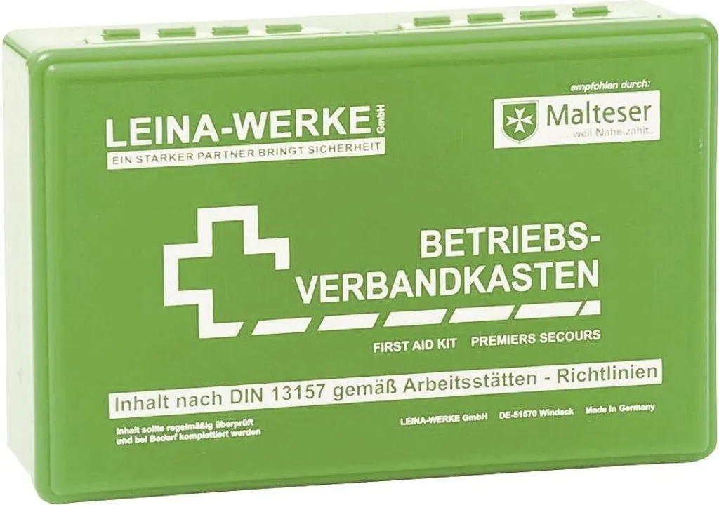 Cassetta Medicazione Leina-Werke 20001 - Verde con Supporto