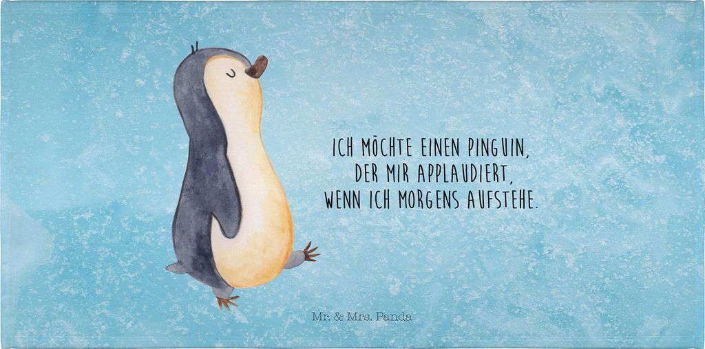 Mr. & Mrs. Panda Handtuch Pinguin marschieren - Eisblau - Produktbild 