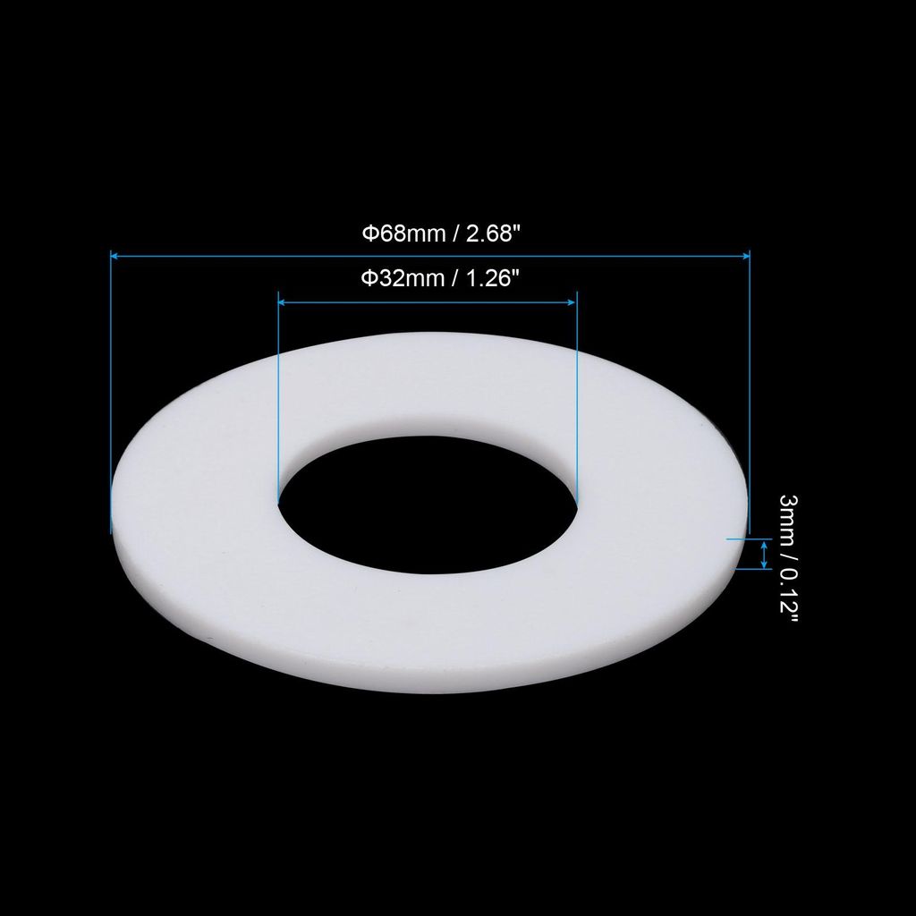 Flache Unterlegscheiben 15Stk 68mm AD 32mm ID 3mm Dicke DN25 PTFE Dichtungs Unterlegscheiben Flansch Dichtung Dichtung fš¹r Wasserhahn Rohr Wasse...