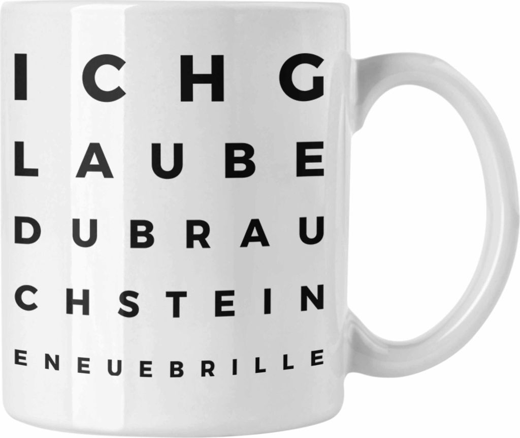 Trendation - Optiker Geschenk Tasse Augenarzt Lustiger Spruch Augenarztpraxis Geschenke Optikerin Meister (Weiß)
