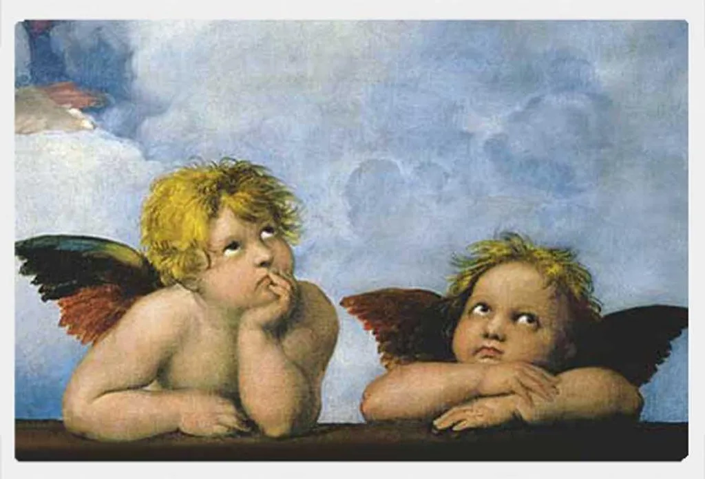 Quadri Classici: Poster Angeli Raffaello con Cornice Shinsuke Bianca