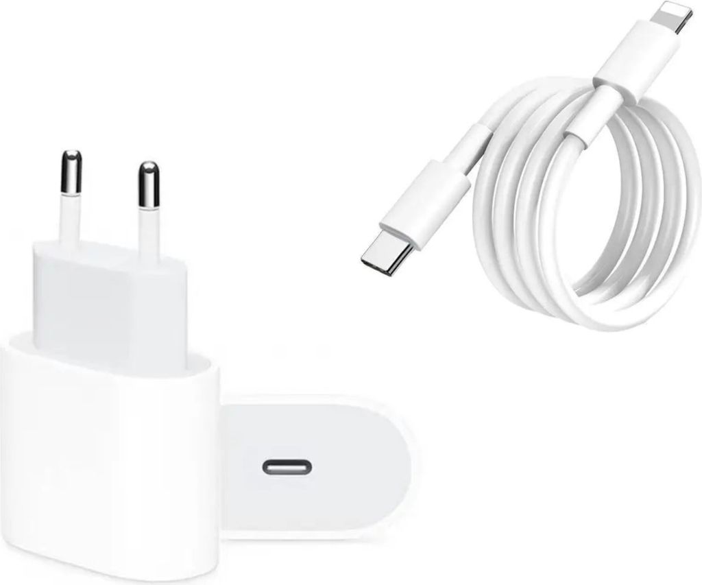 2 Meter Schnelladekabel Lightning Netzteil 20W USB C Produktbild 