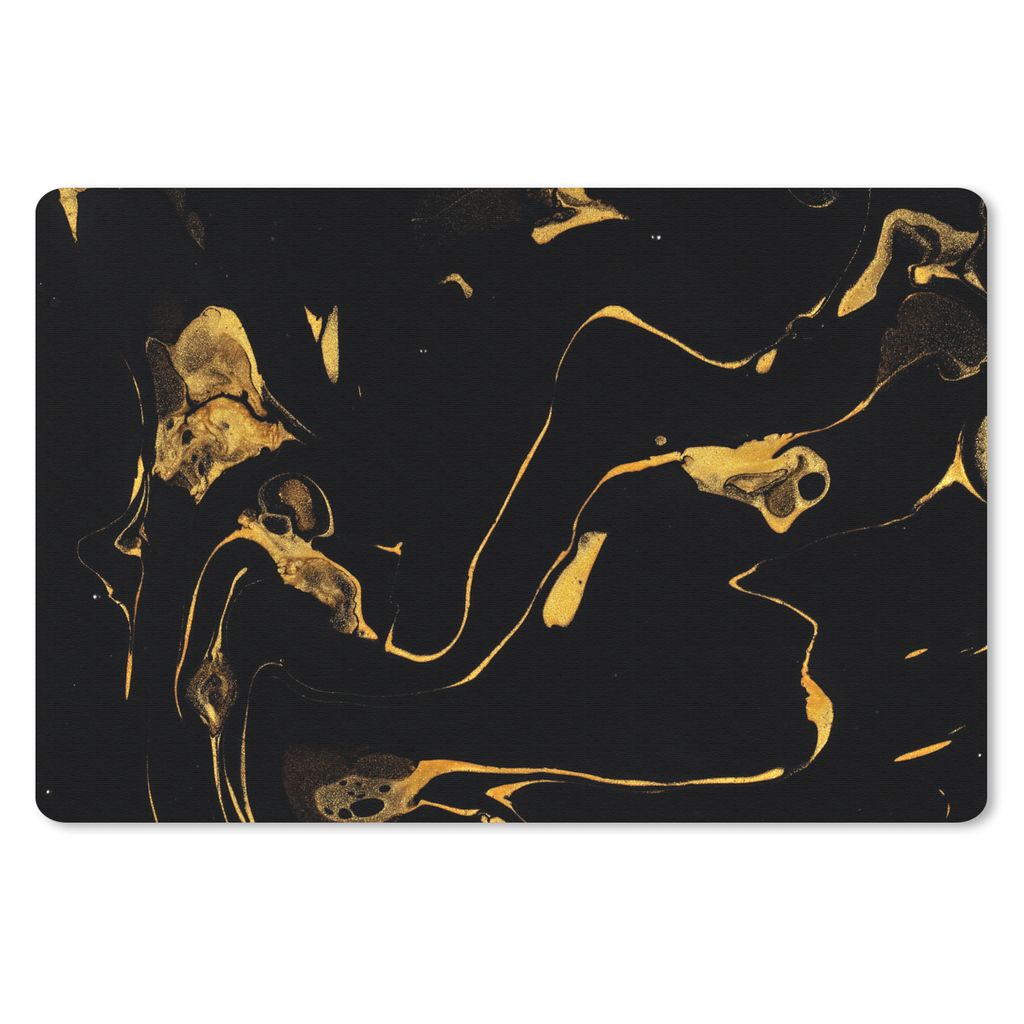 MuchoWow Mauspad Mousepad Muster - Gold - Schwarz 27x18 cm - Mousepads - Maus Mat - Pad - Mausunterlage - Büroartikel - Desk Matten