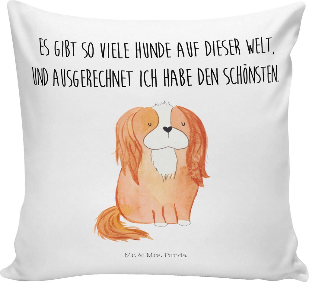 Mr. & Mrs. Panda kuschelkissen 40x40 Hund Cavalier King Charles Spaniel - Weiß - Geschenk, Lounge Kissen, Sofa, Sprüche, couch, Dekokissen, Beste...
