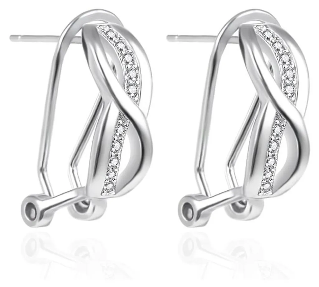 Boucles d'oreilles pendantes en argent et zircons AGT-E025KKW
