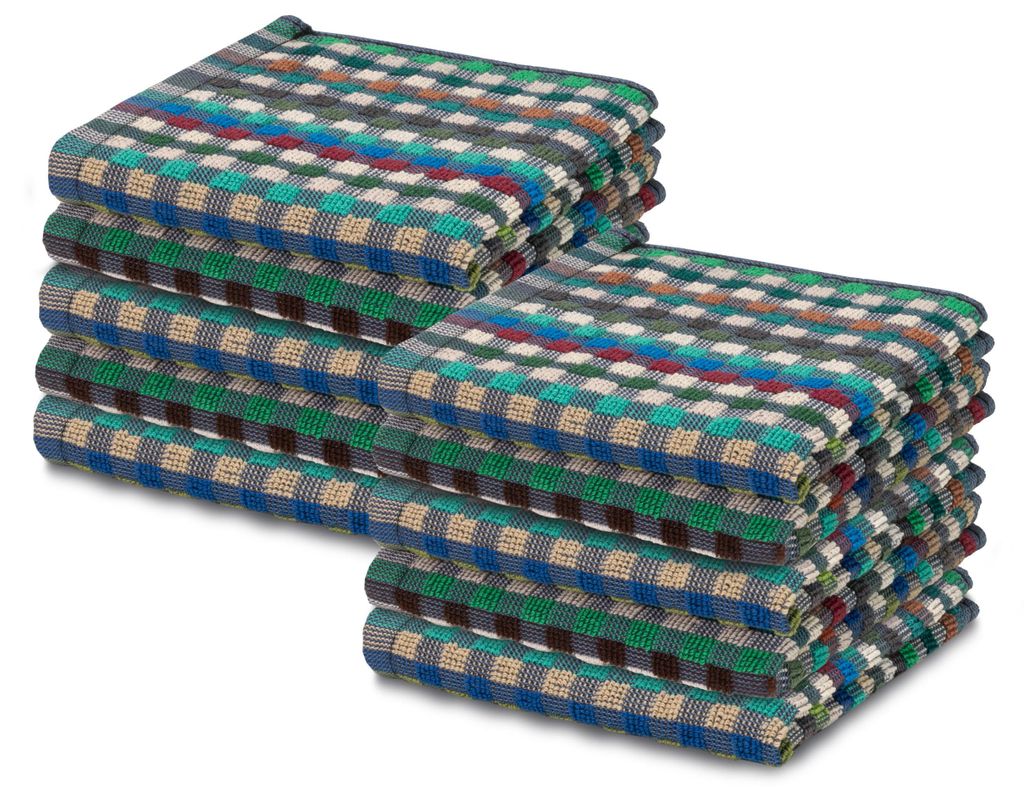 10er Set Seiftücher, 100% Baumwolle, 30x30 cm, sortiert Produktbild 