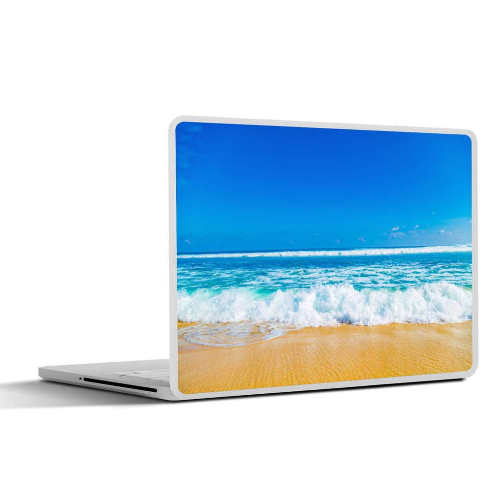 MuchoWow Laptop Aufkleber Sticker Cover Strand - Meer - Blau 36.5x27.5 cm - Laptop-Sticker