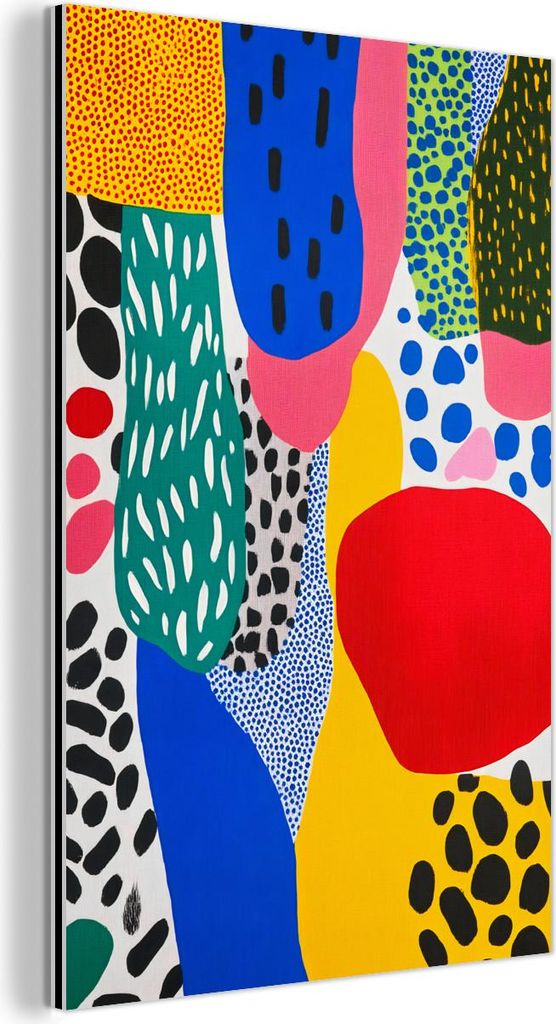 MuchoWow Wanddekoration Metall Metallbild Wandkunst 60x90 cm Punkte - Formen - Modern - Farben MuchoWow Aluminium Gemälde - Wandbilder - Aluminium