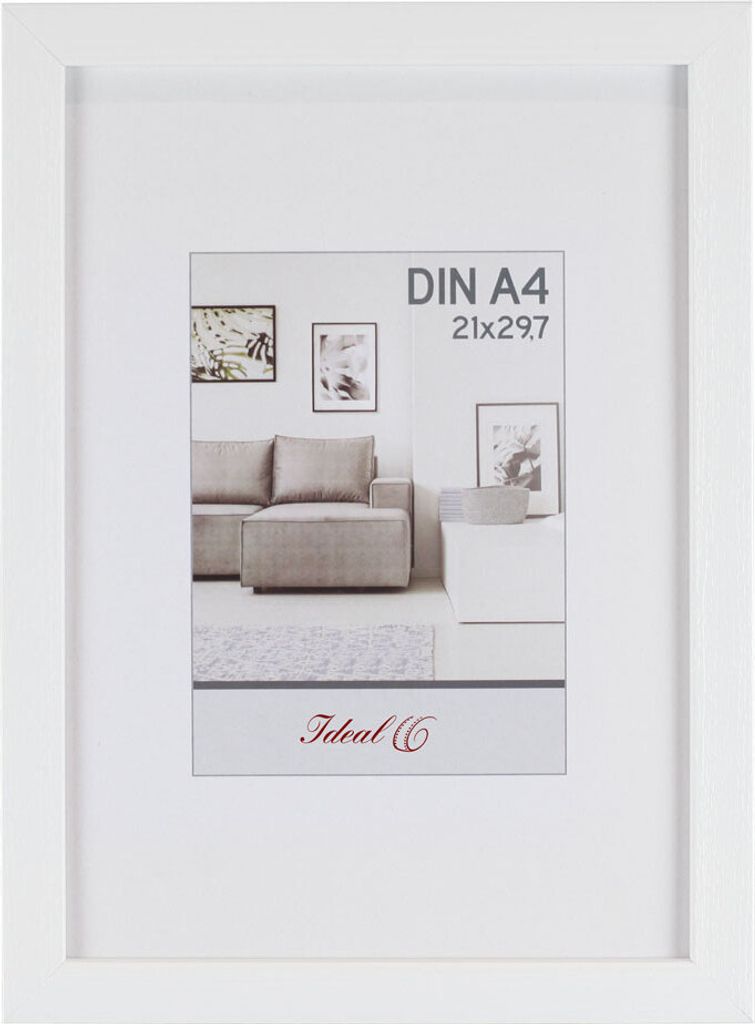 Livorno Holzoptik Kunststoff Bilderrahmen Wanddeko Collage Poster Bilder Foto Rahmen - Farbe: Weiß | Format: 10x15