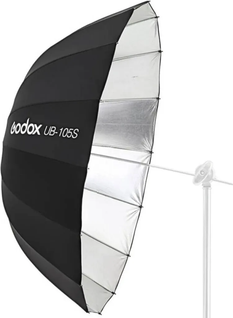 Godox UB-105S Parapluie Parabolique Argenté pour Supprimer l'Éclat Mou