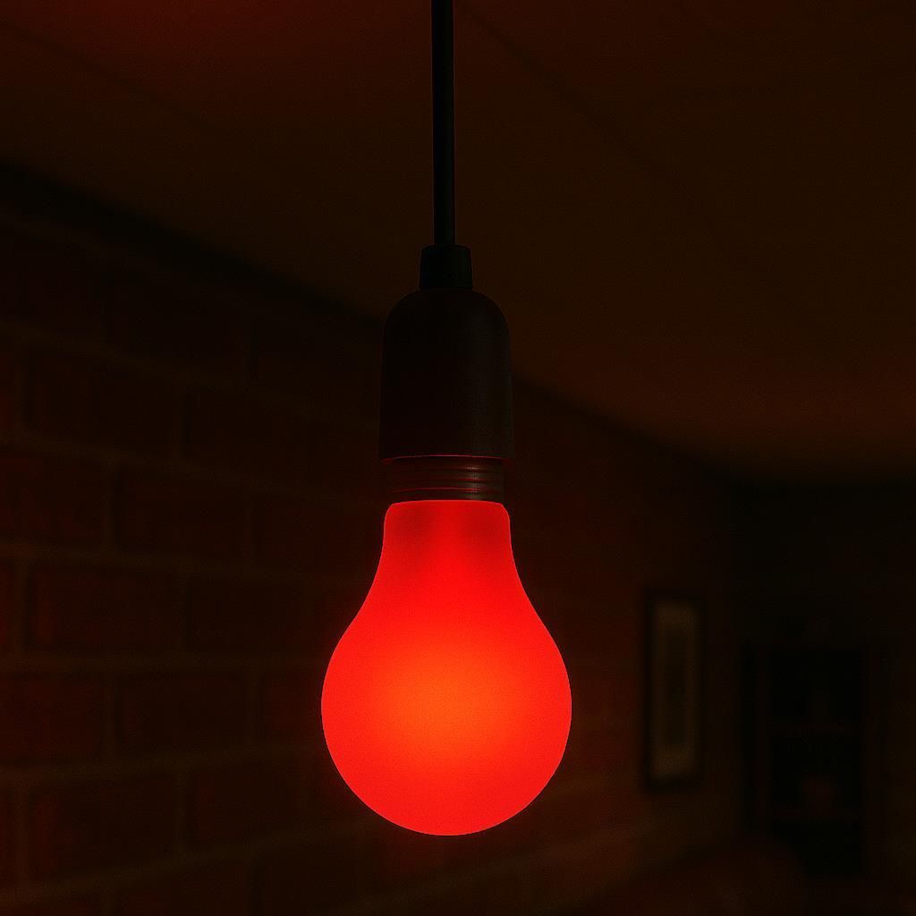 LED Leuchtmittel Birnenform 3W = 25W E27 ROT Innen- & Produktbild 