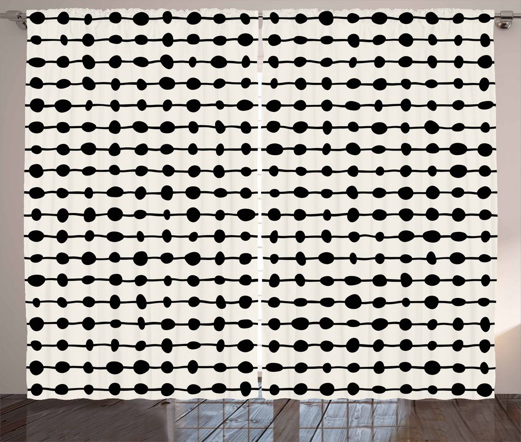 ABAKUHAUS Ethnisch Rustikaler Gardine, Geometrische Punkt-Zusammensetzung, Schlafzimmer Kräuselband Vorhang mit Schlaufen und Haken, 280 x 175 cm,...