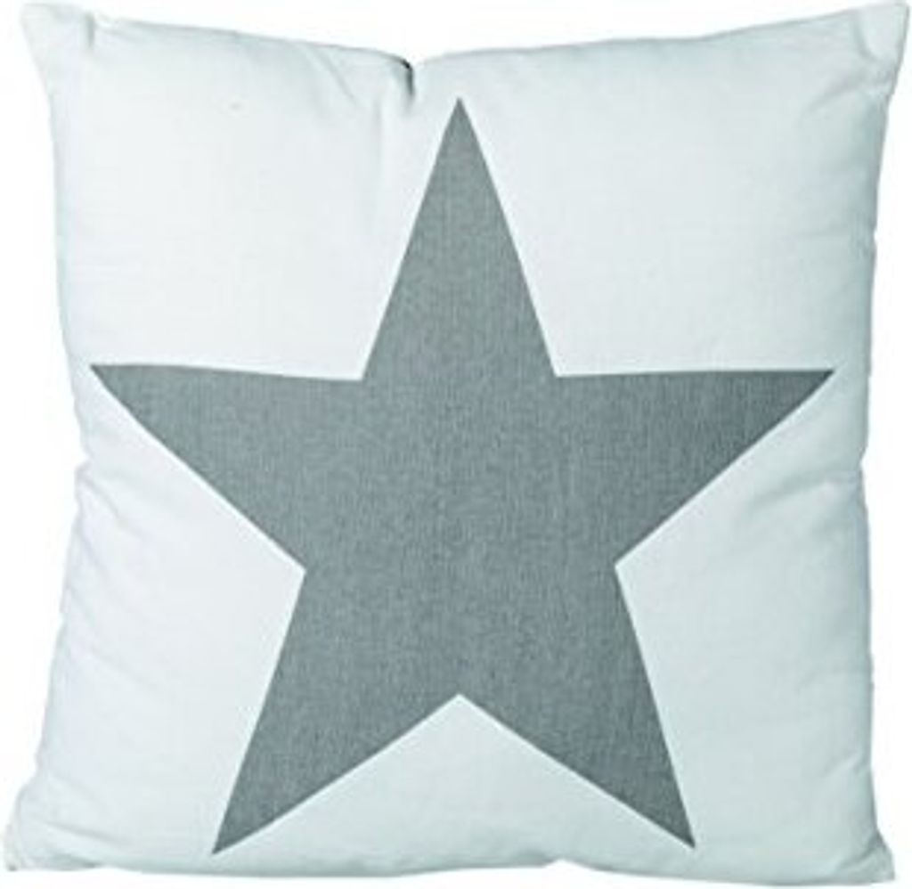 Kissen Baumwolle 100% creme mit grauem Stern 40x40cm ca Produktbild 