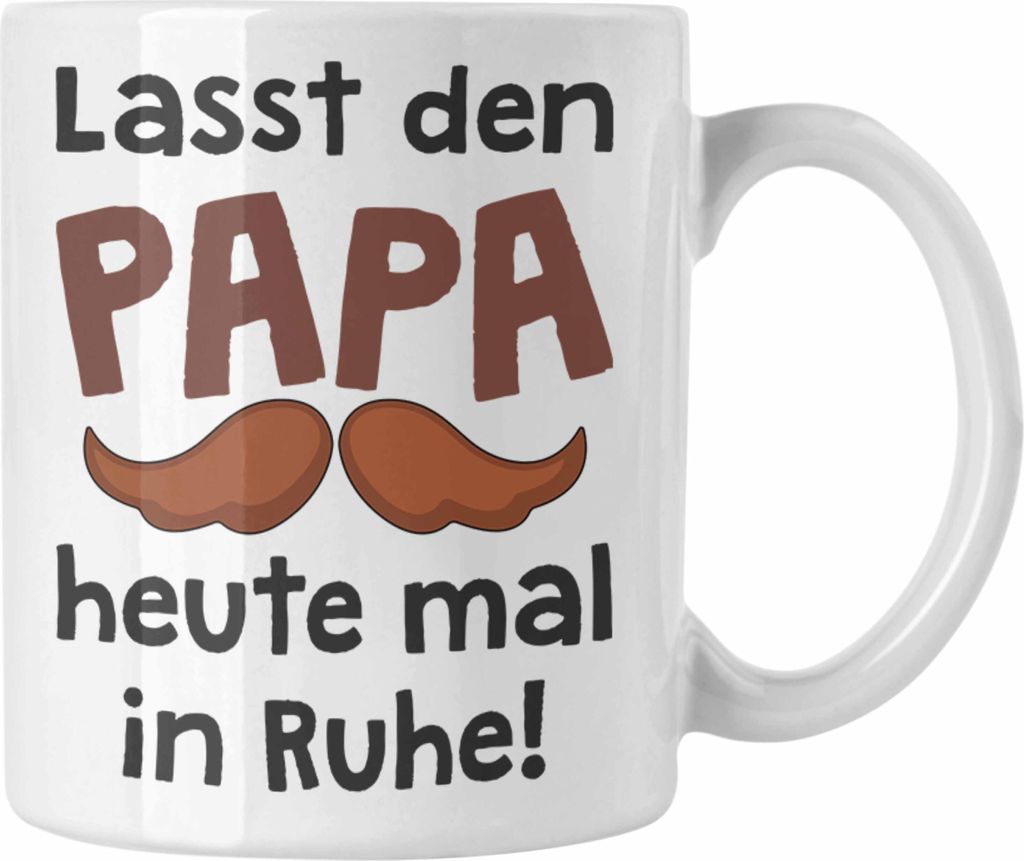 Trendation - Bester Papa Geschenk Vatertag Tasse mit Spruch Vater Geschenk von Sohn Papa Kaffeetasse (Weiß)