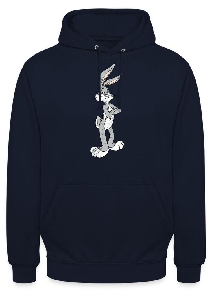 Spreadshirt Looney Tunes Bugs Bunny Vintage Pose Uni Hoodie, 3XL, Navy