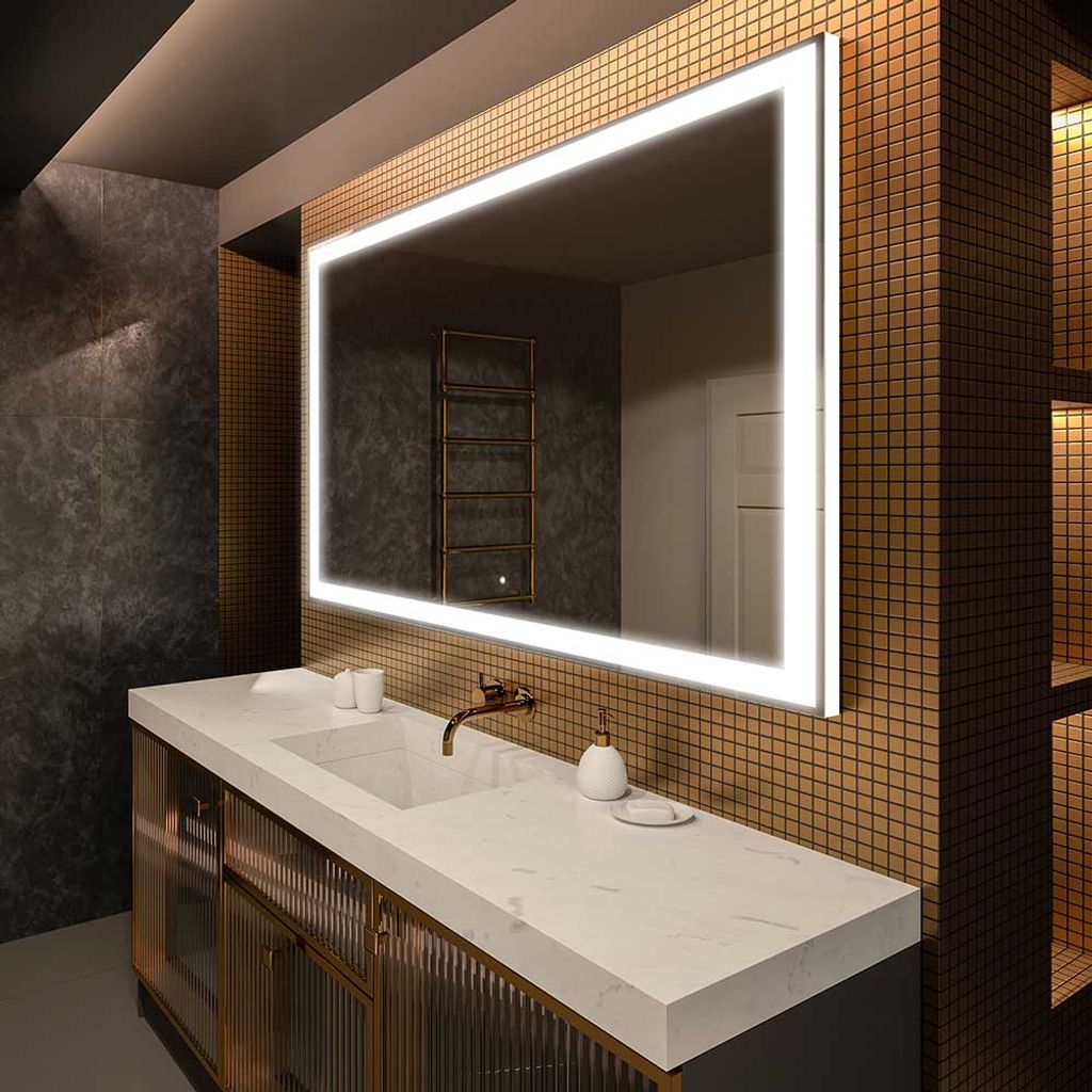 Artforma Zrcadlo do koupelny s led osvětlením 90x70 cm | Obrázek produktu 