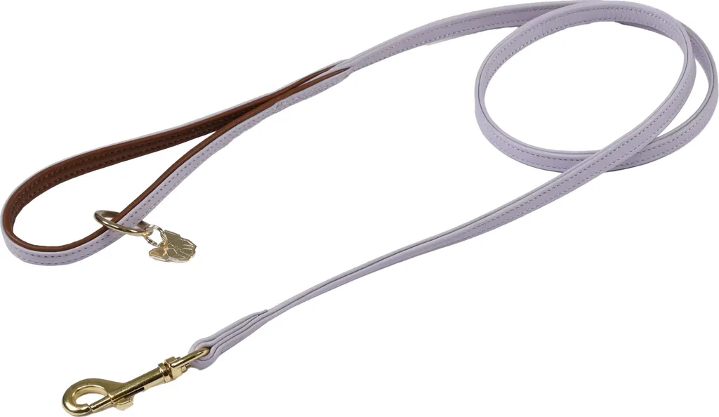 Digby & Fox Laisse en cuir lilas rembourrée ER2093 - 110 cm x 1,2 cm
