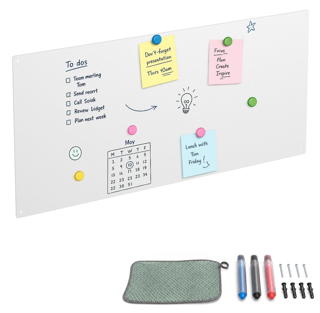 Relaxdays Magnettafel, Kreidetafel beschreibbar, Magnetwand Produktbild 