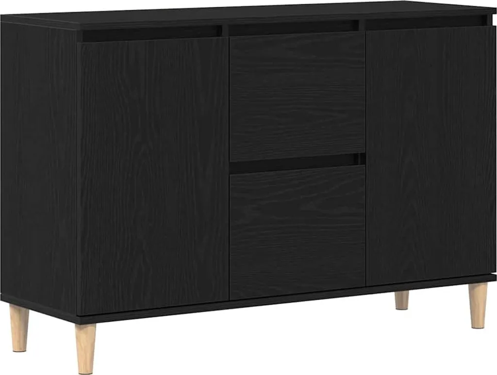 Mobile Credenza Nera 102x35x60 cm: Cassettiere Salvaspazio Alta Qualità