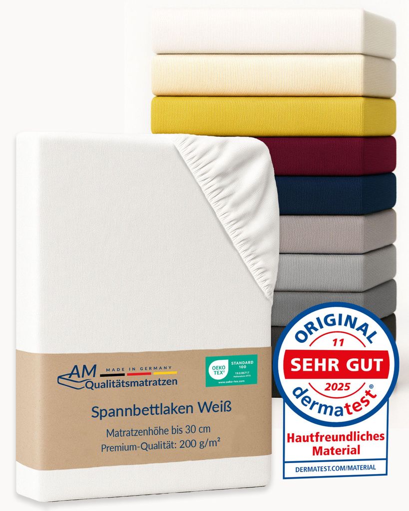 AM Qualitätsmatratzen | Premium Spannbettlaken 180x220 cm | Produktbild 