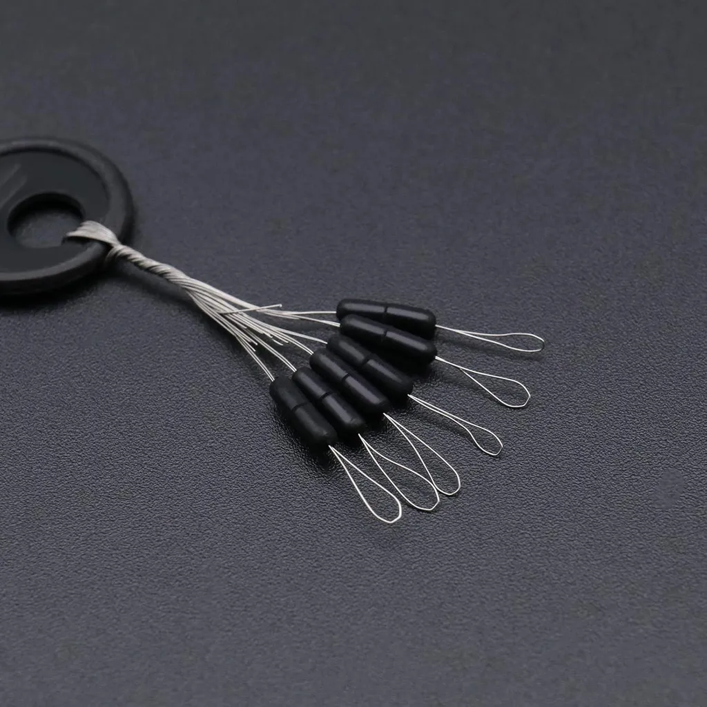 Bouchon de pêche cylindrique noir taille M - Arrêt de flotteur caoutchouc