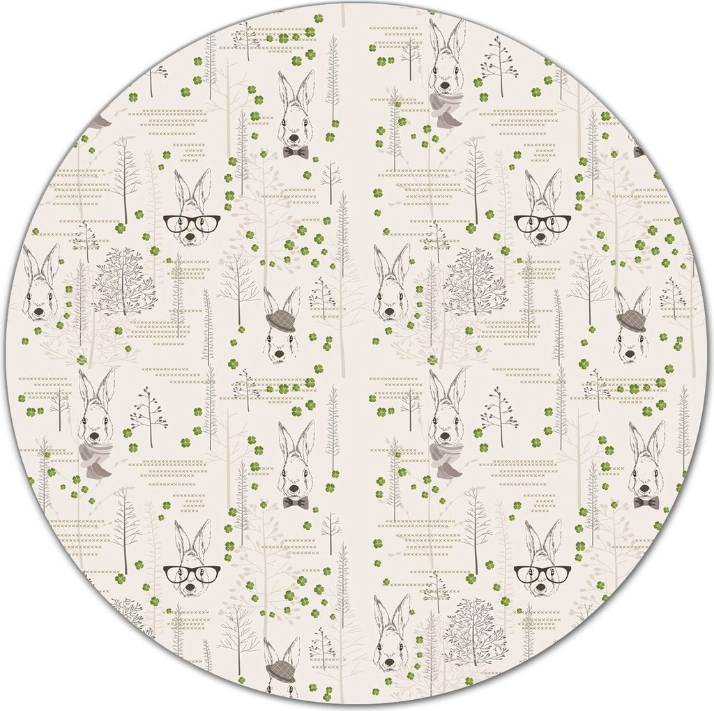 Herd-Abdeckplatte Glas Schneidebrett Ceranfeld-Abdeckung - 40 cm - Hipster Kaninchen