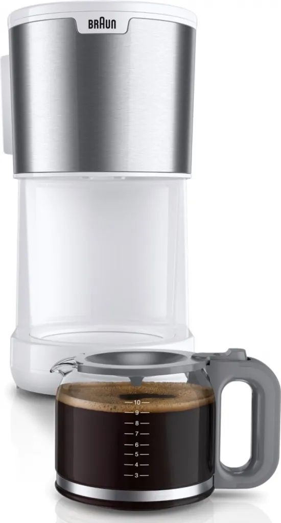Machine à café KF 1500 WH avec système anti-gouttes et verseuse verre