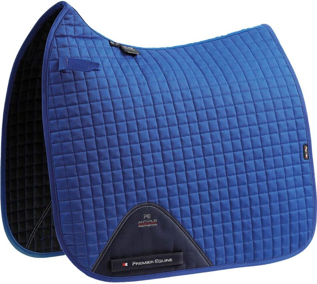 Premier Equine Cc Plain Baumwolle Dressage Square Satteldecken Blau Full Blau Full