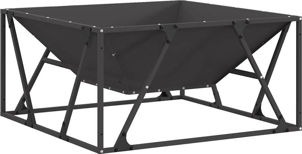 vidaXL Feuerstelle Schwarz 80 x 80 x 40 cm Stahl