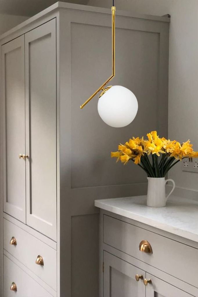 Hängelampe Gold Glas I Newrey I Modern Pendelleuchte Metall Produktbild 5