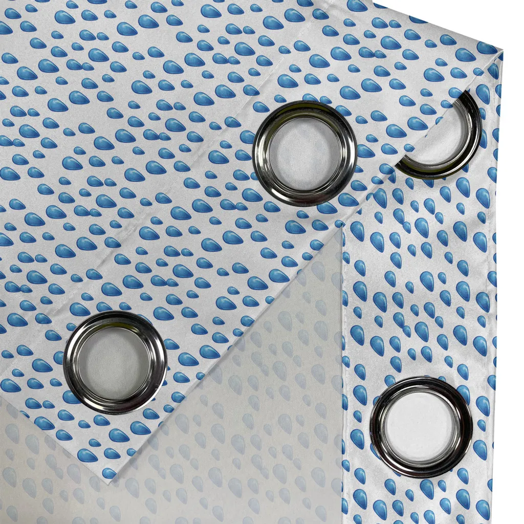 Paire de rideaux décoratifs 2 panneaux 280x175cm Cycle de l'eau Bleu - 3