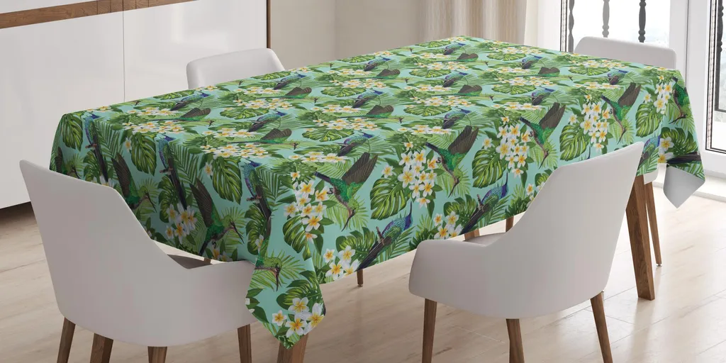 ABAKUHAUS Azteco Tovaglia, Moderno Inspire Ornato, Rettangolare per Sala da Pranzo e Cucina, 140 cm x 200 cm, Fucsia Pallido Peach