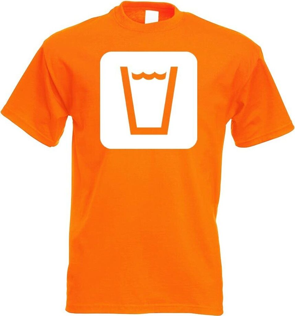 Kiwistar - T-Shirt - orange - Trinkwassersteller Piktogramme Herren Funshirt Bedruckt Design Sprüche Spruch Motive - mit Motiv Bedruckt - Funshirt...