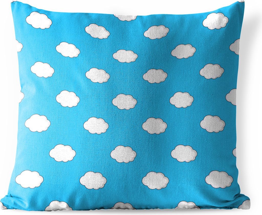 MuchoWow Outdoor Kissen - Sommer - Wolken - Blau - 40x40 cm - Wetterfest - Lounge Kissen - Kopfkissen - Interieur - Polster mit Bild