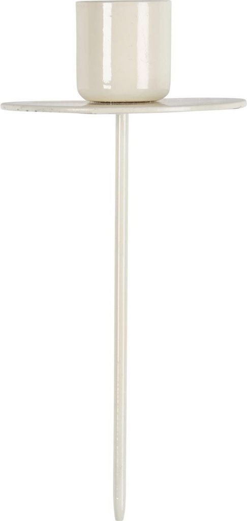 LS-LebenStil Metall Stabkerzenhalter Pastell Creme 12cm Produktbild 3