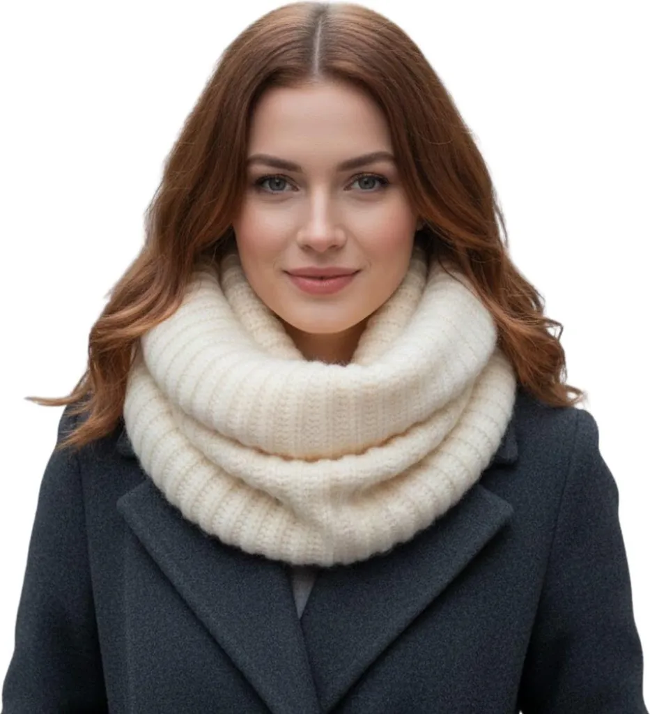 Écharpe tube Bel Cashmere 100% cachemire crème - Douceur extrême