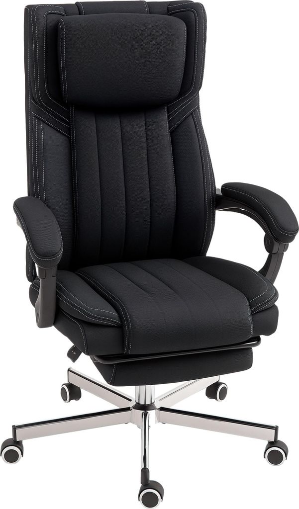 Vinsetto Bürostuhl, ergonomischer Bürostuhl, höhenverstellbar, verstellbare Rückenlehne, Armlehnen, Fußstütze und Kopfstütze, Schwenkrollen,...